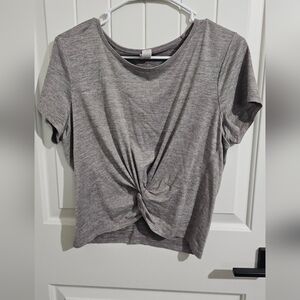 Yogalicious Heather Coffee Twist-Front Tee